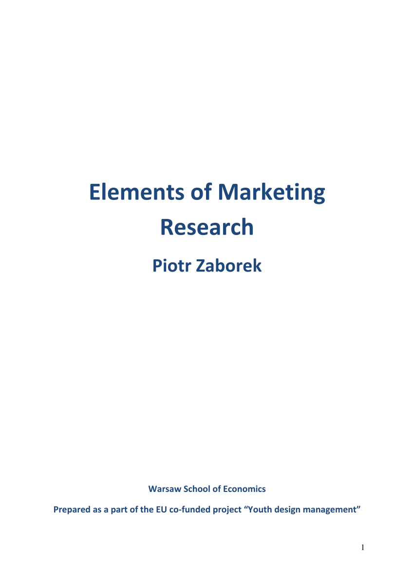elements of marketing plan pdf