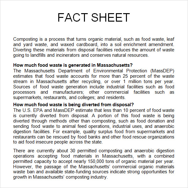 fact sheet sample