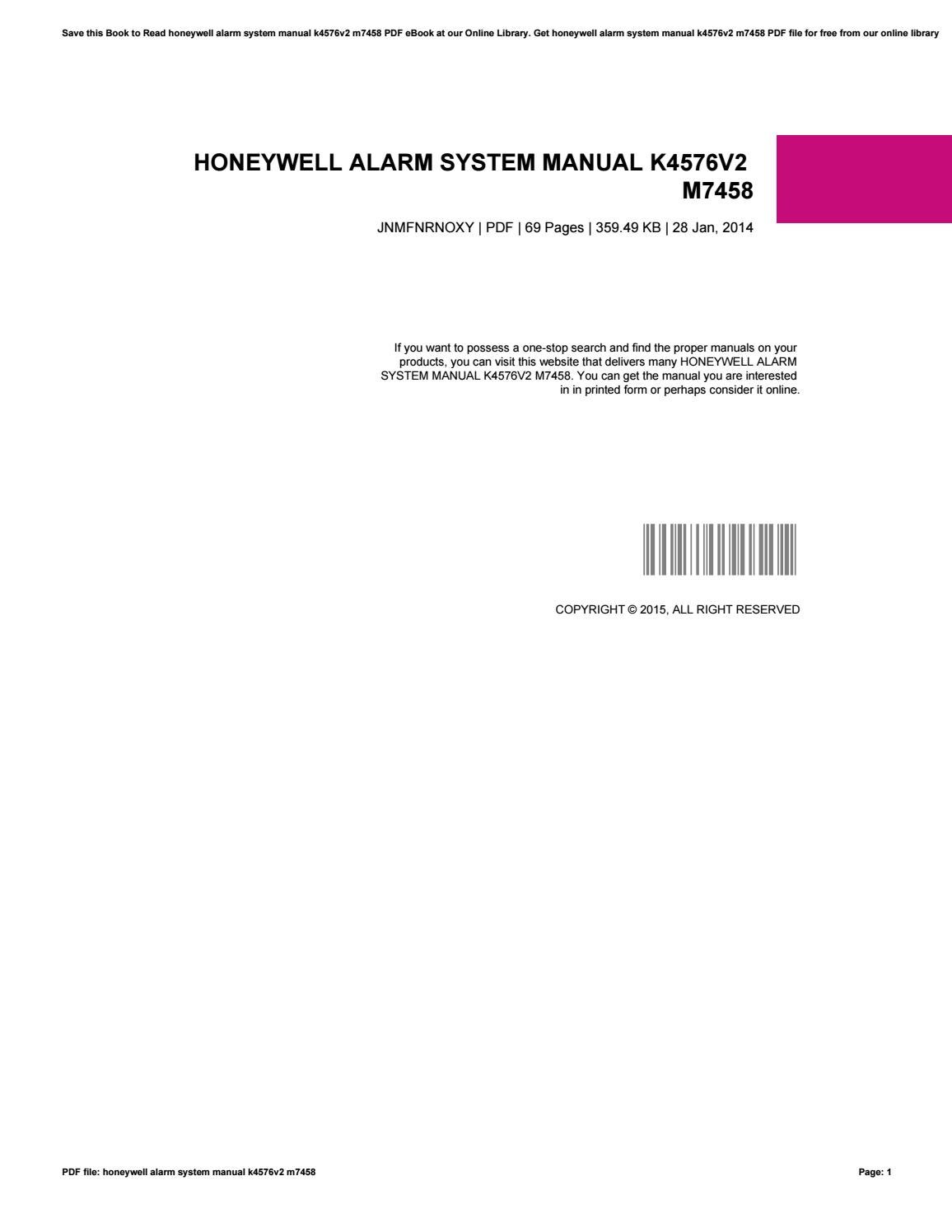 honeywell security alarm manual