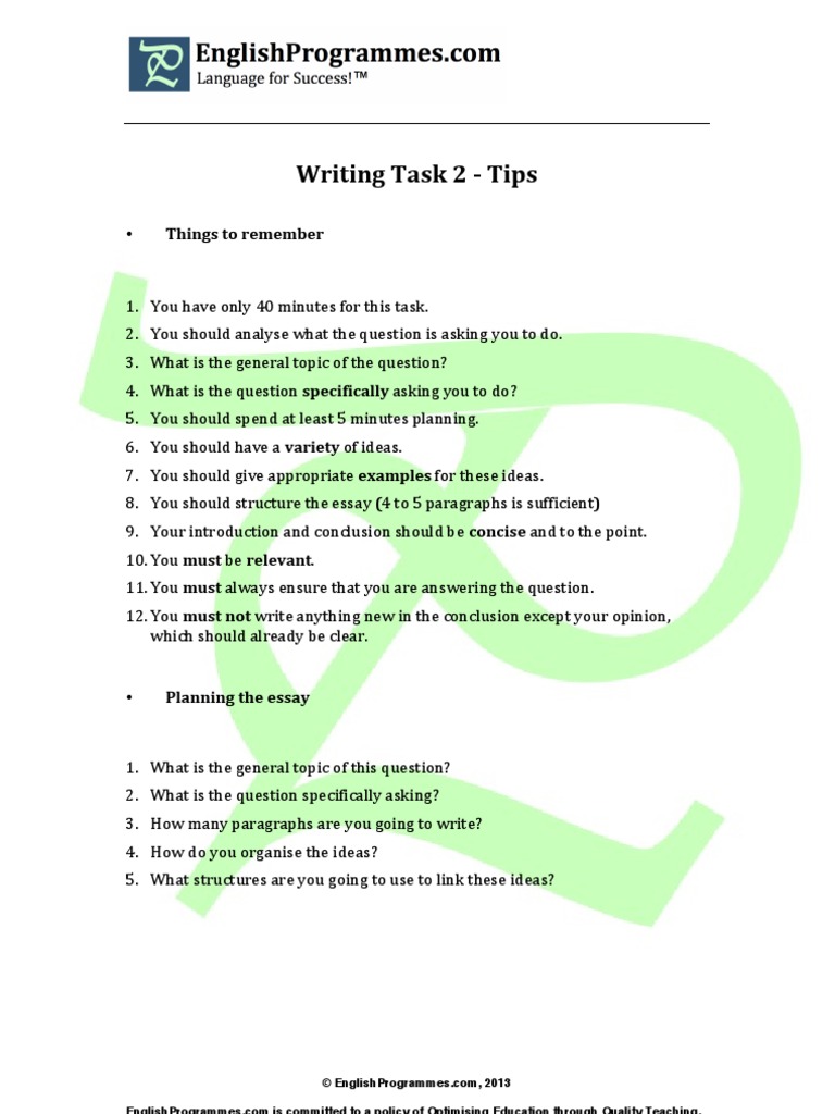 ielts writing task 2 structure pdf