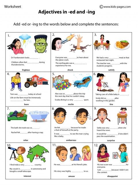 ed and ing adjectives pdf