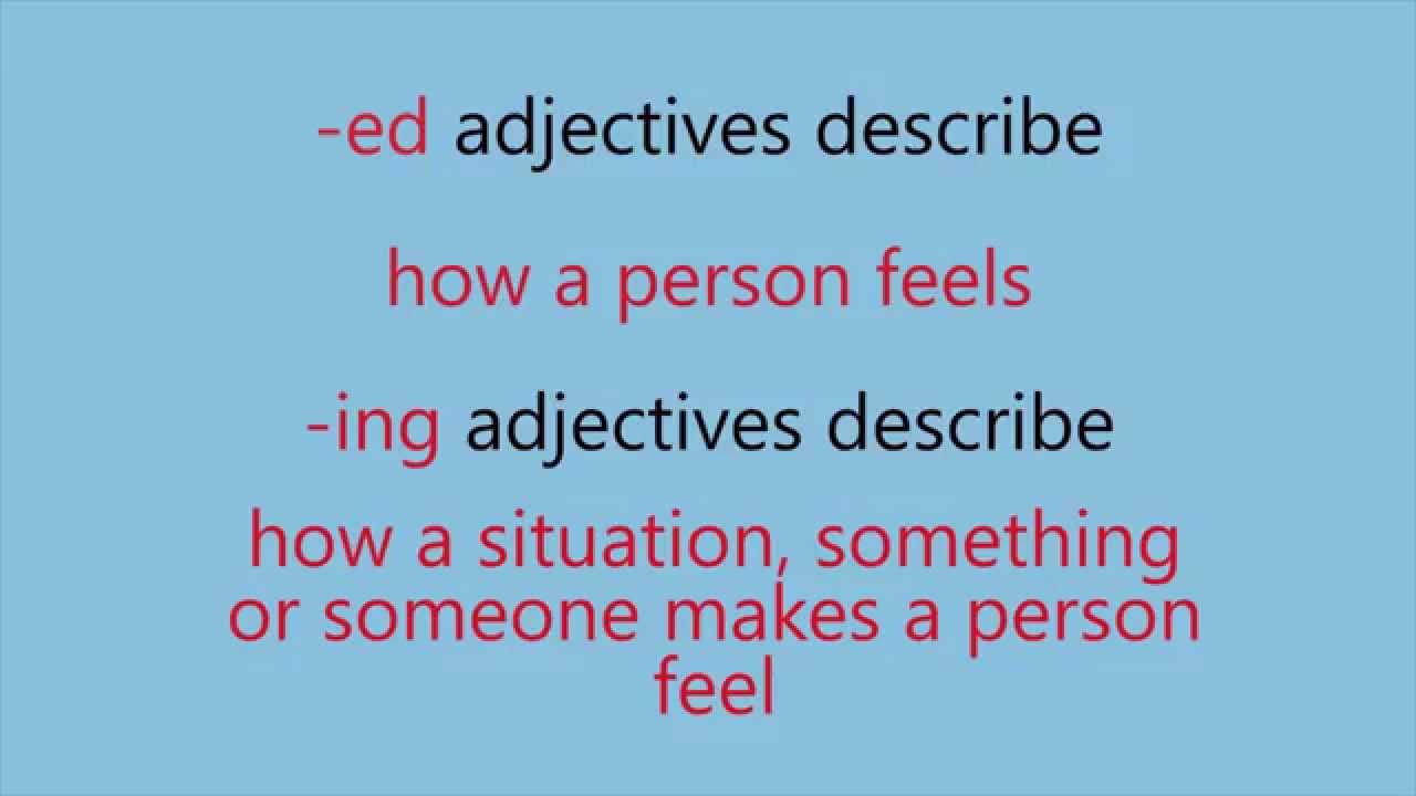 ed and ing adjectives pdf